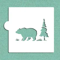 Bear Cookie & Craft Stencil | CM055 by Designer Stencils | Cookie Decorating Tools | Baking Stencils for Royal Icing, Airbrush, Dusting Powder | Craft Stencils for Canvas, Paper, Wood | Reusable Food Grade Stencil