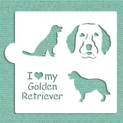 I Love My Golden Cookie & Craft Stencil | CM018 by Designer Stencils | Cookie Decorating Tools | Baking Stencils for Royal Icing, Airbrush, Dusting Powder | Craft Stencils for Canvas, Paper, Wood | Reusable Food Grade Stencil