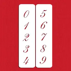1.75-Inch Script Numbers Cake Stencils | C142 by Designer Stencils | Cake Decorating Tools | Baking Stencils for Royal Icing, Airbrush, Dusting Powder | Reusable Plastic Food Grade Stencil for Cakes | Easy to Use & Clean Cake Stencil