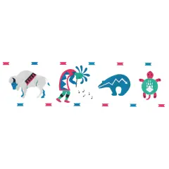 Native American Kokopelli Wall Stencil Border | 2454 by Designer Stencils | Pattern Stencils | Reusable Stencils for Painting | Safe & Reusable Template for Wall Decor | Try This Stencil Instead of a Wallpaper | Easy to Use & Clean