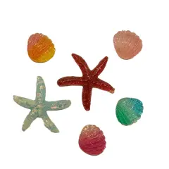 Buttons Galore Flatback Embellishments for Crafts - Shiny Shells - 18 Pieces