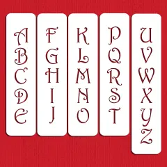 1.75-Inch Contemporary Monogram Letters Cake Stencil | C107 by Designer Stencils | Cake Decorating Tools | Baking Stencils for Royal Icing, Airbrush, Dusting Powder | Reusable Plastic Food Grade Stencil for Cakes | Easy to Use & Clean Cake Stencil