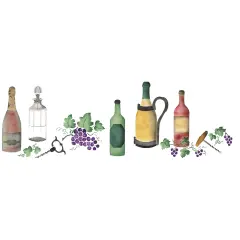 Wine Bottle Wall Stencil | 2529 by Designer Stencils | Reusable Art Craft Stencils for Painting on Walls, Canvas, Wood | Reusable Plastic Paint Stencil for Home Makeover | Easy to Use & Clean Art Stencil