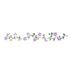 1.5-Inch Floral Wall Stencil Border | 215A by Designer Stencils | Reusable Art Craft Stencils for Painting on Walls, Canvas, Wood |