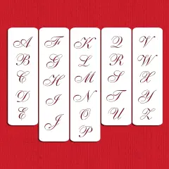 2.25-Inch Large Script Cake Stencil | C111 by Designer Stencils | Cake Decorating Tools | Baking Stencils for Royal Icing, Airbrush, Dusting Powder | Reusable Plastic Food Grade Stencil for Cakes | Easy to Use & Clean Cake Stencil