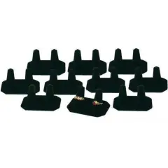 10 Black Velvet Finger Display Wedding Band Ring Holder