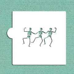 Dancing Skeletons Cookie and Craft Stencil | CM179 by Designer Stencils | Cookie Decorating Tools | Baking Stencils for Royal Icing, Airbrush, Dusting Powder | Craft Stencils for Canvas, Paper, Wood | Reusable Food Grade Stencil