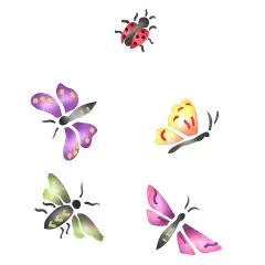 Large Bugs Wall Stencil | 249B by Designer Stencils | Animal & Nature Stencils |