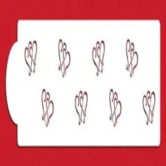 Dancing Hearts Cake Stencil Side | C347 by Designer Stencils | Cake Decorating Tools | Baking Stencils for Royal Icing, Airbrush, Dusting Powder | Reusable Plastic Food Grade Stencil for Cakes | Easy to Use & Clean Cake Stencil