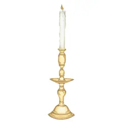 Candle with Holder Wall Stencil | 1238 by Designer Stencils | Reusable Art Craft Stencils for Painting on Walls, Canvas, Wood | Reusable Plastic Paint Stencil for Home Makeover | Easy to Use & Clean Art Stencil