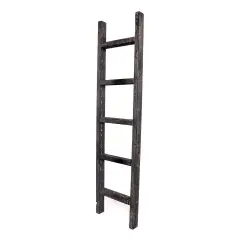 Rustic Farmhouse 5ft Reclaimed Wood Decorative Bookcase Ladder Black