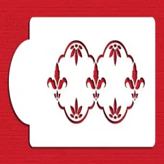 Fleur de Lis Cake Stencil | C003 by Designer Stencils | Cake Decorating Tools | Baking Stencils for Royal Icing, Airbrush, Dusting Powder | Reusable Plastic Food Grade Stencil for Cakes & Cookies | Easy to Use & Clean Cake & Cookie Stencil