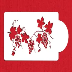 Grapevine Cake Stencil | C009 by Designer Stencils | Cake Decorating Tools | Baking Stencils for Royal Icing, Airbrush, Dusting Powder | Reusable Plastic Food Grade Stencil for Cakes & Cookies | Easy to Use & Clean Cake & Cookie Stencil