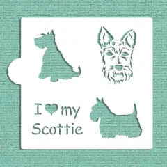 I Love My Scottie Cookie & Craft Stencil | CM021 by Designer Stencils | Cookie Decorating Tools | Baking Stencils for Royal Icing, Airbrush, Dusting Powder | Craft Stencils for Canvas, Paper, Wood | Reusable Food Grade Stencil