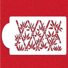 Bamboo Lattice Cake Stencil | C328 by Designer Stencils | Cake Decorating Tools | Baking Stencils for Royal Icing, Airbrush, Dusting Powder | Reusable Plastic Food Grade Stencil for Cakes | Easy to Use & Clean Cake Stencil