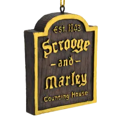 A Christmas Carol Scrooge & Marley Counting House Sign Ornament