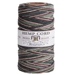 Hemptique 1mm #20 Variegated Hemp Cord Spools Eco Friendly Sustainable Naturally Grown Jewelry Bracelet Making Paper Crafting Scrapbooking Bookbinding Mixed Media Crocheting Macrame Seasonal Holiday Gift Wrapping Outdoor Gardening Camo