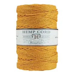 Hemptique 1.8mm #48 Hemp Cord Spools Jewelry Bracelet Making Crafting Scrapbooking Bookbinding Mixed Media Crocheting Macrame Gift Wrapping Outdoor Gardening Mustard