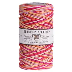 Hemptique 1mm #20 Variegated Hemp Cord Spools Eco Friendly Sustainable Naturally Grown Jewelry Bracelet Making Paper Crafting Scrapbooking Bookbinding Mixed Media Crocheting Macrame Seasonal Holiday Gift Wrapping Outdoor Gardening Taffy