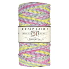 Hemptique 1mm #20 Variegated Hemp Cord Spools Eco Friendly Sustainable Naturally Grown Jewelry Bracelet Making Paper Crafting Scrapbooking Bookbinding Mixed Media Crocheting Macrame Seasonal Holiday Gift Wrapping Outdoor Gardening Baby pastel