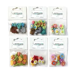 Buttons Galore 50+ Assorted Spring Buttons for Sewing & Crafts - Set of 6 Button Packs