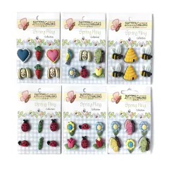 Buttons Galore and More 3D Novelty Buttons &ndash; Spring Fling Button Bundle - 36 Pcs
