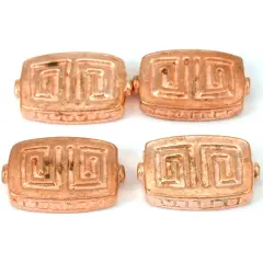 Fluted Rectangle Beads Copper Plated Part 19mm Approx 3
