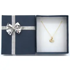 14k Yellow Gold HandcuffsCharm with 18" Gold Cable Chain & Gift box