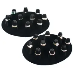 10 Ring Finger Display Black Velvet 2Pcs