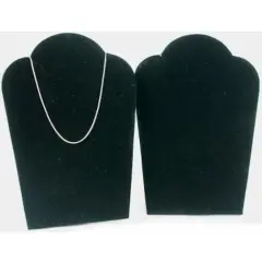 2 Black Velvet Padded Necklace Pendant Display Bust Easels 3 3/4" x 5 1/4"