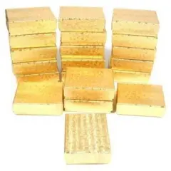 20 Cotton Boxes Gold Pendants Charm Jewelry Displays 2 1/8"