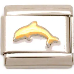 Dolphin Italian Charm Gold Plated 9mm
