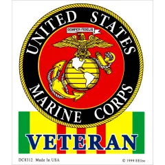 United States Marine Corps U.S. Marines Vietnam Veteran Sticker 4" x 3.5"