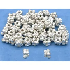 Daisy Spacer Bali Beads Silver Plated 5mm Approx 50