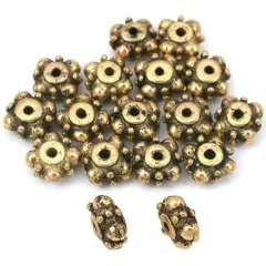 Bali Spacer Beads Antique Gold Plated 9mm Approx 15Pcs