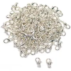 100 Silver Plated Jewelry Lobster Clasps Findings 10x6mm