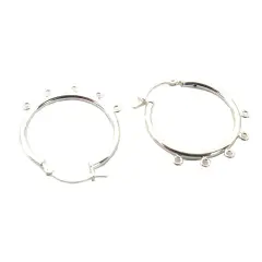 St Silver Hoops for Chandelier Earrings 5 Rings 25mm