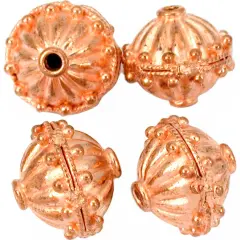 Fluted Bali Saucer Beads Copper Plated 15mm Approx 4