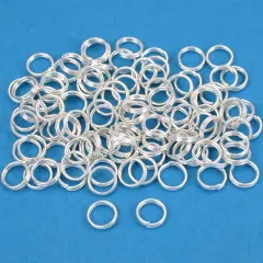 100 Real Silver Plated Split Rings Beading Charm 6mm