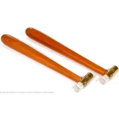 2 Hammer Brass & Plastic Wood Handle Mallet Bench Tool