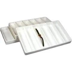 3 White Stackable Trays Bracelet Travel Display 6 Slot