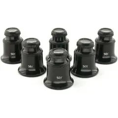 6 Double Eye Loupe Magnifier 7X 14X Jewelers Gem Tool