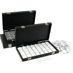100 White 14K Gold Puff Earring Cards Display Case Box