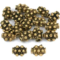 15g Dot Bali Tube Beads Antq Gold Plated 9mm Approx 15