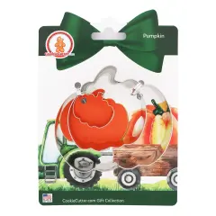 CookieCutter.com Thanksgiving Pumpkin Cookie Cutter Set 3 Piece, Halloween, Fall, Hang Tag Cookie Recipe Card, Large, Medium, Small, Tin Plate Steel, USA