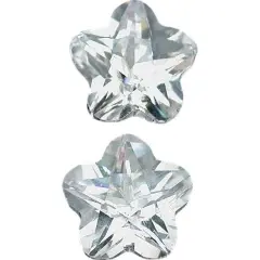 2 White Flower Cubic Zirconia 6mm