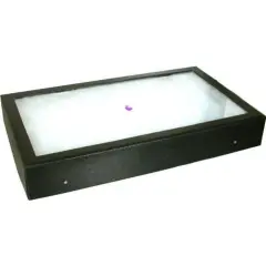 Gem Stone Tray Jewelry Display Case with Glass Lid Showcase Kit 2 Pcs