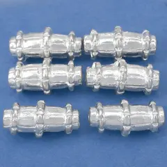 15g Bali Tube Bead Silver Plated Cylinder 17mm Approx 6