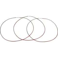 Leather Cord Necklaces Red 16" 3Pcs