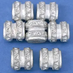 15 Gram Bali Flat Oval Barrel Beads Silver Plated 9mm